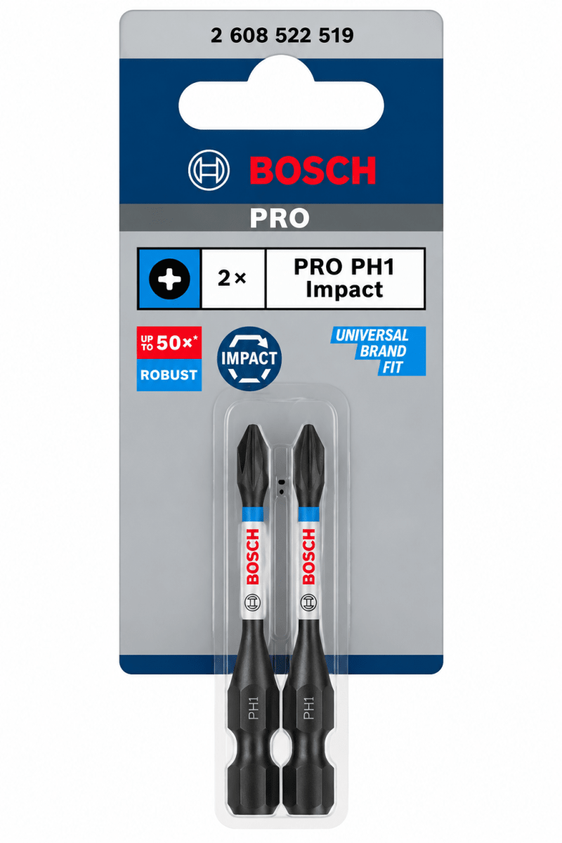 Punta Impact Pro Phillips 55mm PH1 2Pz Bosch 2608.522.5191