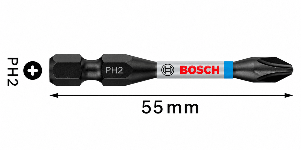 Punta Impact Phillips 55 mm PH2 5Pz Bosch 2608.522.5223