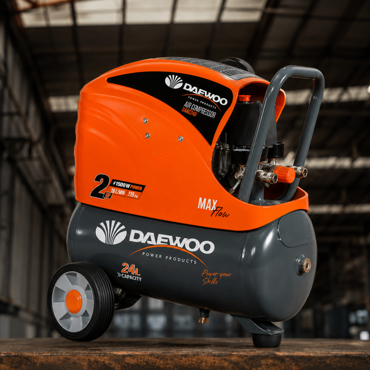Compresora de Aire 24Lt 2HP Daewoo DAAC24D2