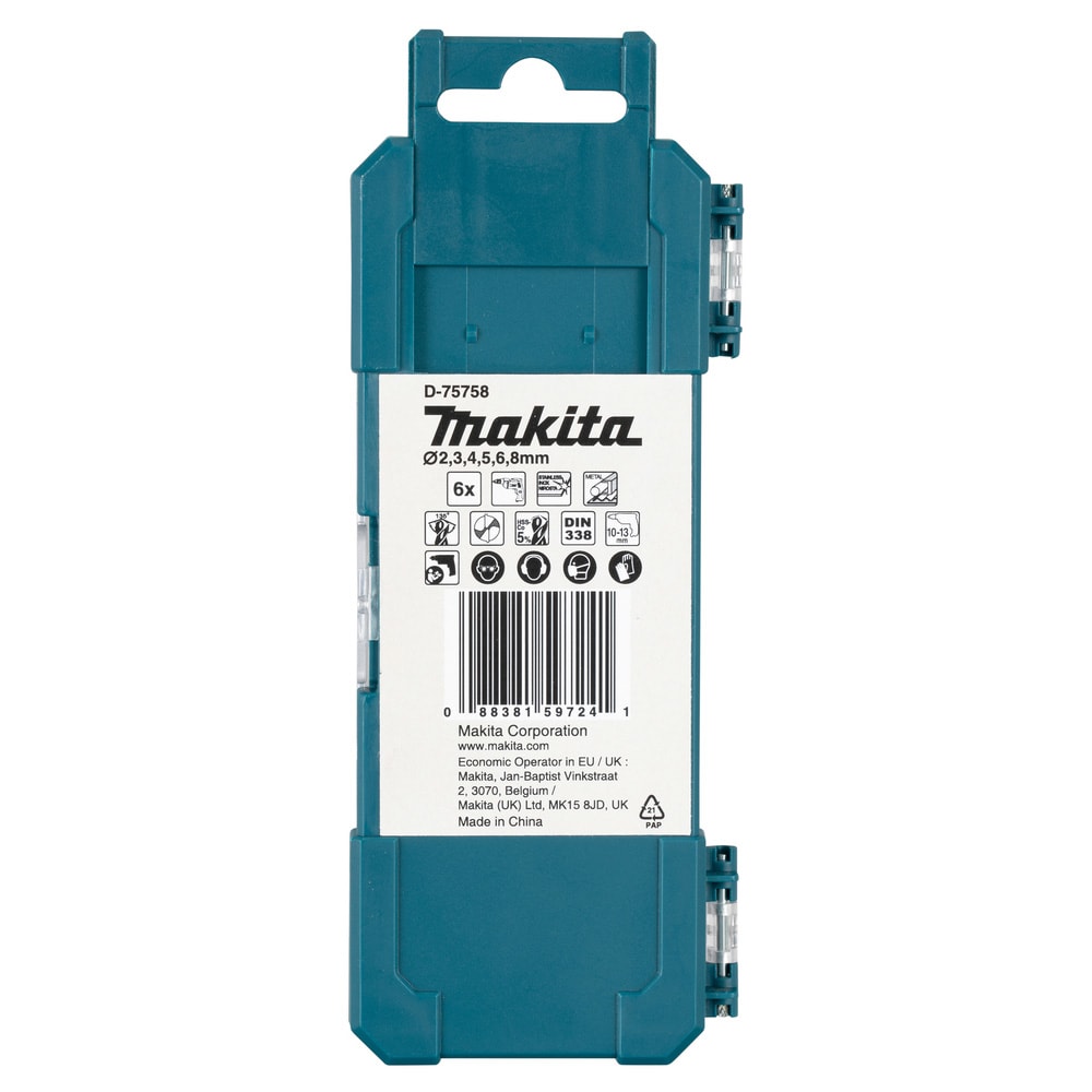 Set de 6 Brocas Metal/Inox HSS-Co 2-8 mm Makita D-757583