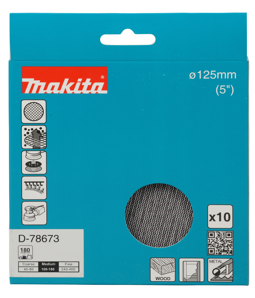 Lija Velcro Con Malla Abrasiva- D 5 (125Mm.) – Grano 180 – 10 Unid. D-78673 MAKITA4