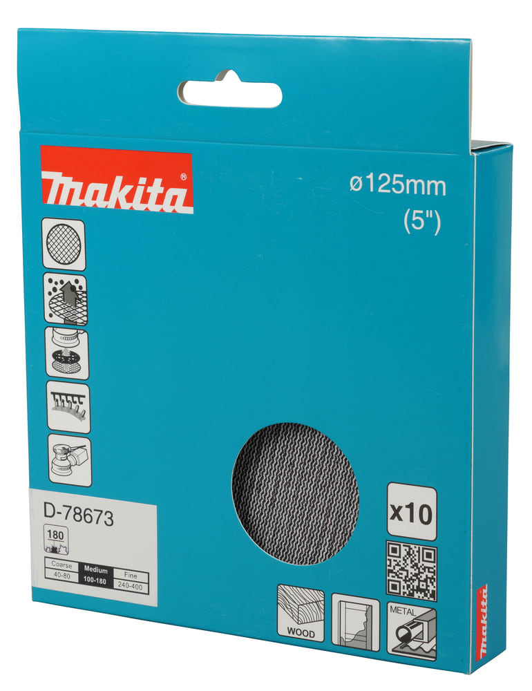 Lija Velcro Con Malla Abrasiva- D 5 (125Mm.) – Grano 180 – 10 Unid. D-78673 MAKITA5