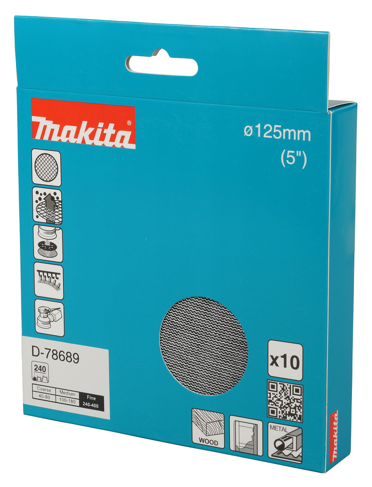 Lija Velcro Con Malla Abrasiva - D 5 (125Mm.) – Grano 240 – 10 Unid.D-78689 MAKITA5