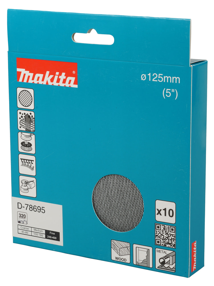 Lija Velcro Con Malla Abrasiva- D 5 (125Mm.) – Grano 320 – 10 Unid.D-78695 MAKITA4