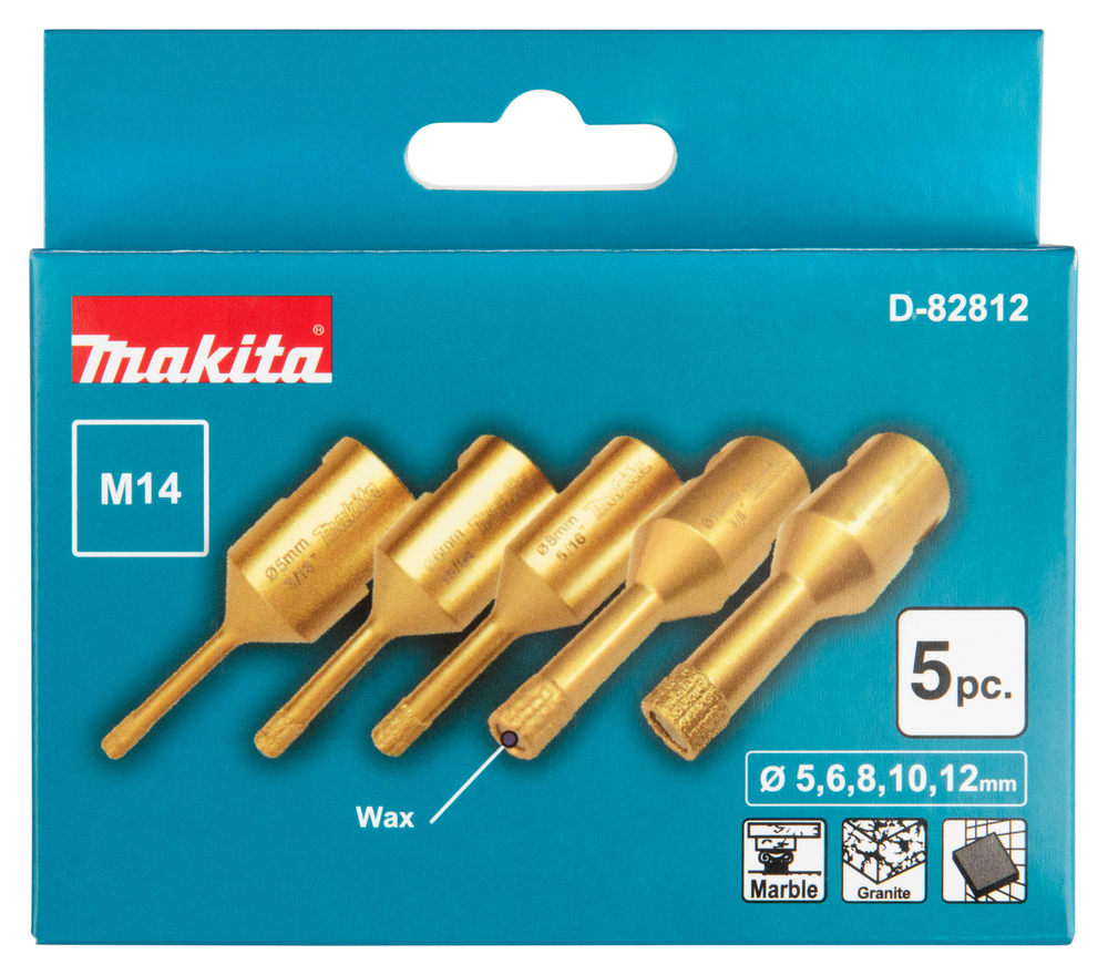 Juego de coronas diamantadas  con rosca M14 para perforación en seco D-82812 - MAKITA4