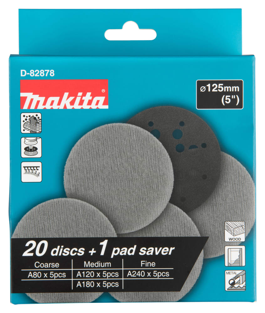 Set x20 und Disco lija Velcro NET Para lijado madera y metal de 5