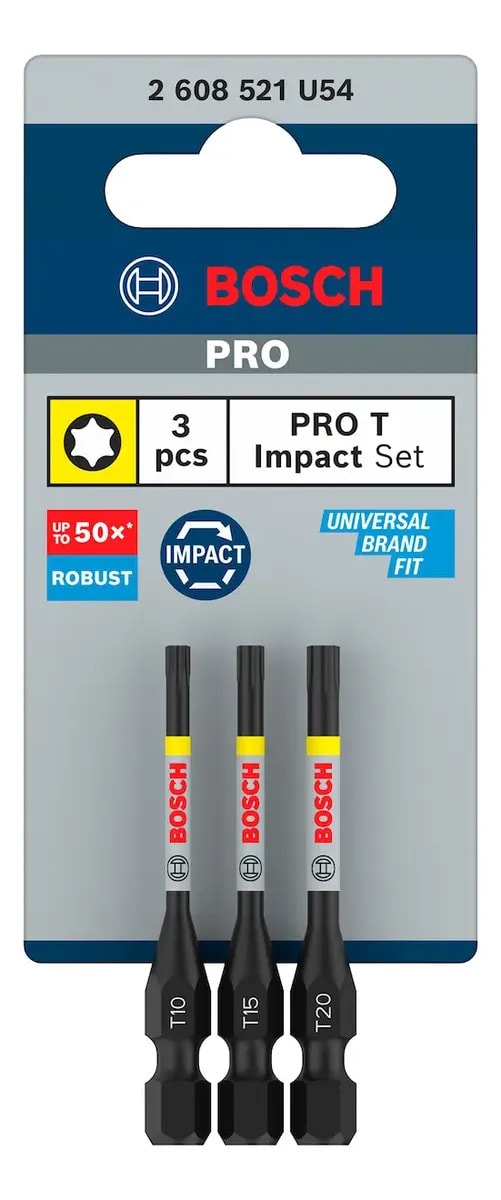 Juego Puntas Pro Impact T10/t15/t20x55mm 3 Pzas 2608.521.U541