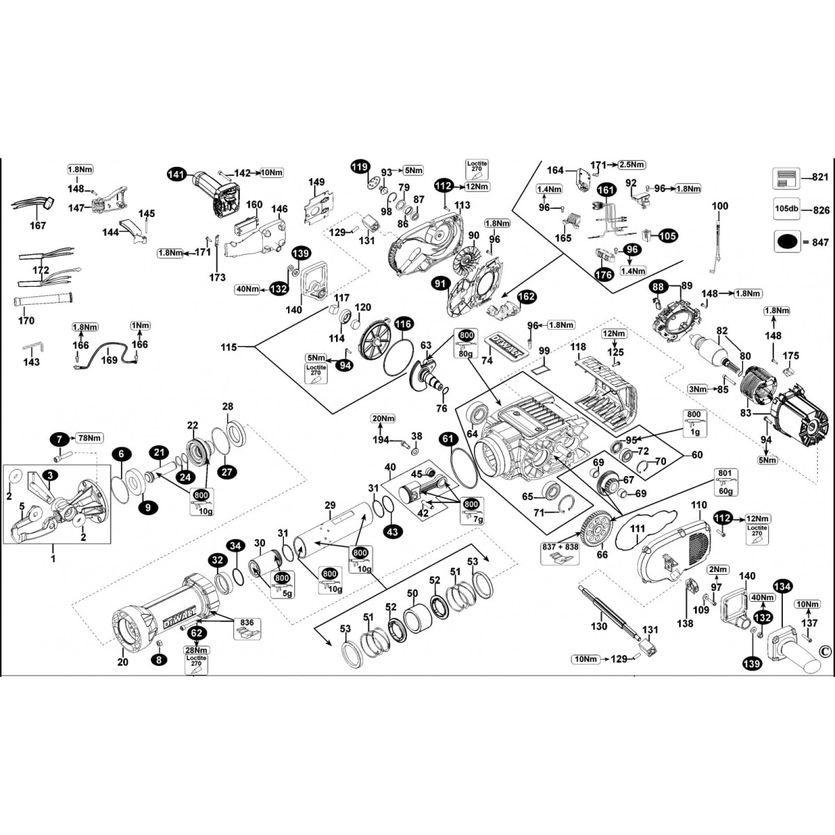 INDUCIDO / MARTILLO D25980 T1 - 494578-01 DEWALT (494578-01)3