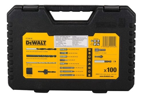 Juego de 100 Piezas para Atornillar Dewalt DT71563-QZ3