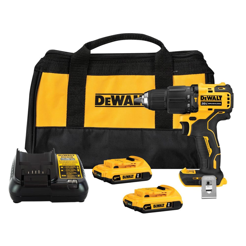 Kit Taladro Percutor DeWalt 20V Atomic + 2 Baterías - DCD709D2-B21