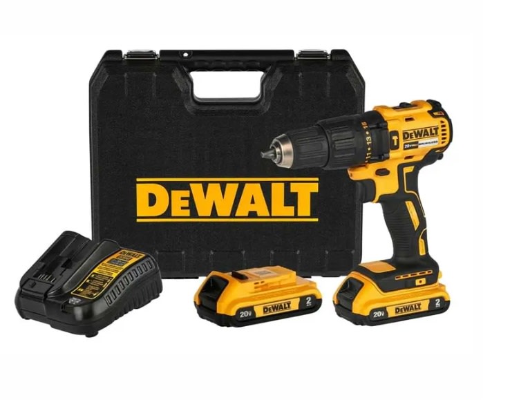 Combo DeWalt 20V XR: Taladro Percutor Inalámbrico + 2 Bat 2Ah - DCD7781D2 - B22