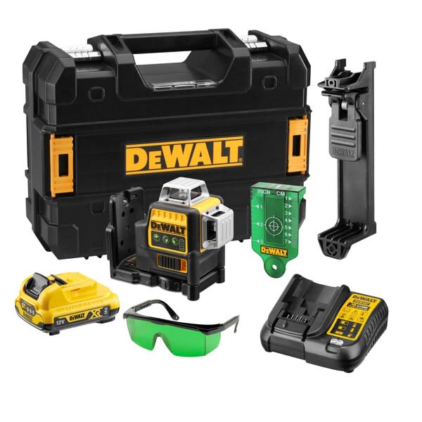 Nivel Láser DeWalt 12V 3 Líneas 360° Luz Verde 30m - DCE089D1G-QW1