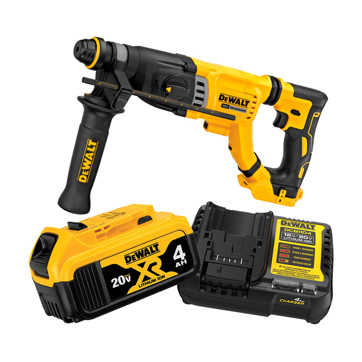 Kit Rotomartillo Sds-Plus 20V Xr 3J + 1 Batería 4.0Ah + Cargador Dewalt DCH263B-K11