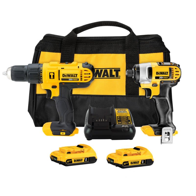 Taladro Percutor 1/2'' + Atornillador Impacto 1/4'' 20V Dewalt DCK222D23