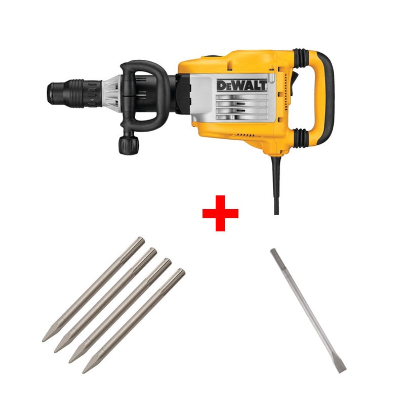 Martillo Demoledor Sds Max D25901K + 4 Cinceles Punta DWA0805 + 1 Cincel Plano DWA0807 Dewalt1