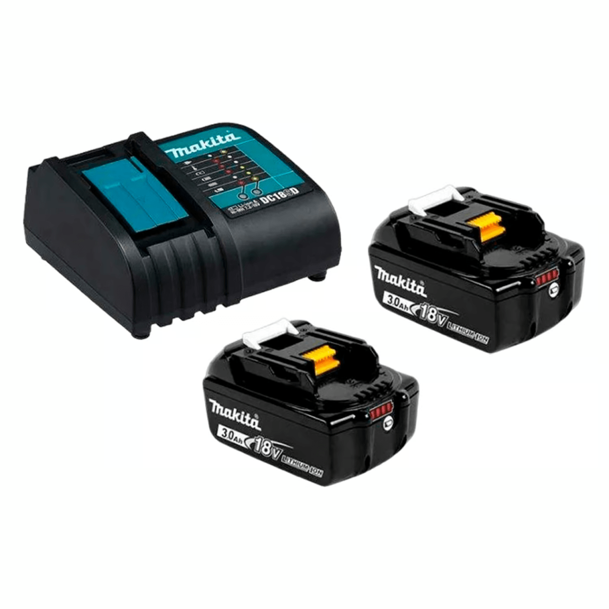 KIT TALADRO DHP485 + ATOR IMPACTO DTD153Z + 2 BATE + CARG DLX2283S MAKITA2