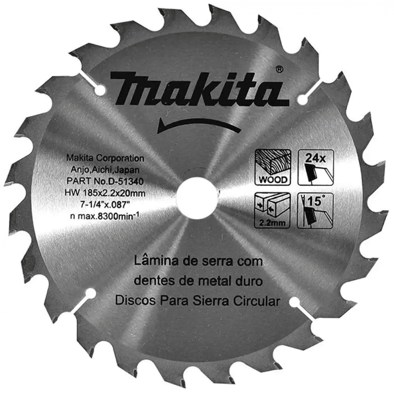 Disco /Sierra Circ. para Madera 7 1/4'' x 20 x 2.20mm 24 D (REDUCTOR 5/8