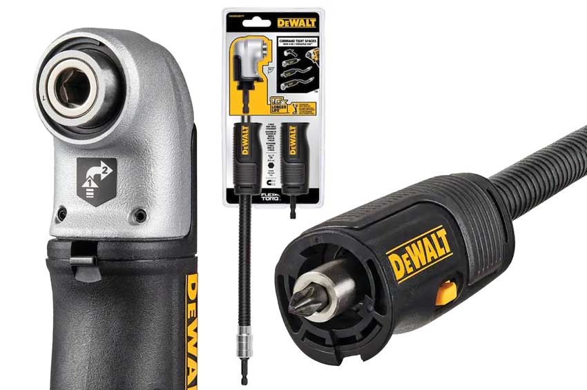 ADAPTADOR DE BROCA EN ANGULO RECTO DEWALT, FlexTorq, sistema 4 en 11