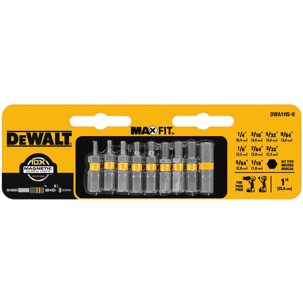 Set de Puntas MaxFit Hex Security de 1'' - DWA1HS-9 DEWALT1