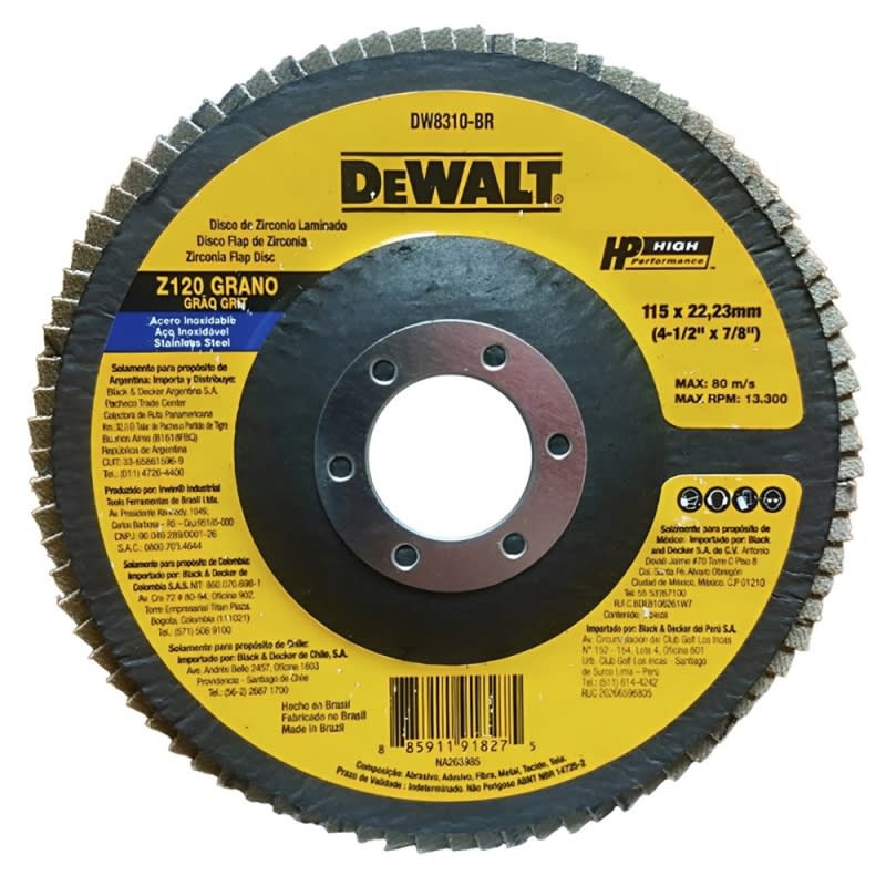 Disco Laminado Zirc 4-1/2 x7/8 G120 -DEWALT - DW8310-BR1