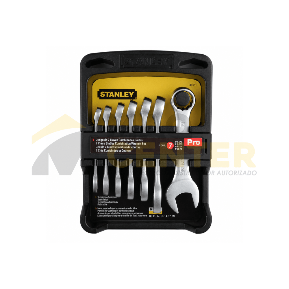 JUEGO DE LLAVES MIXTAS CORTAS STUBBY 7 PZAS 10-18MM STANLEY 90-6511