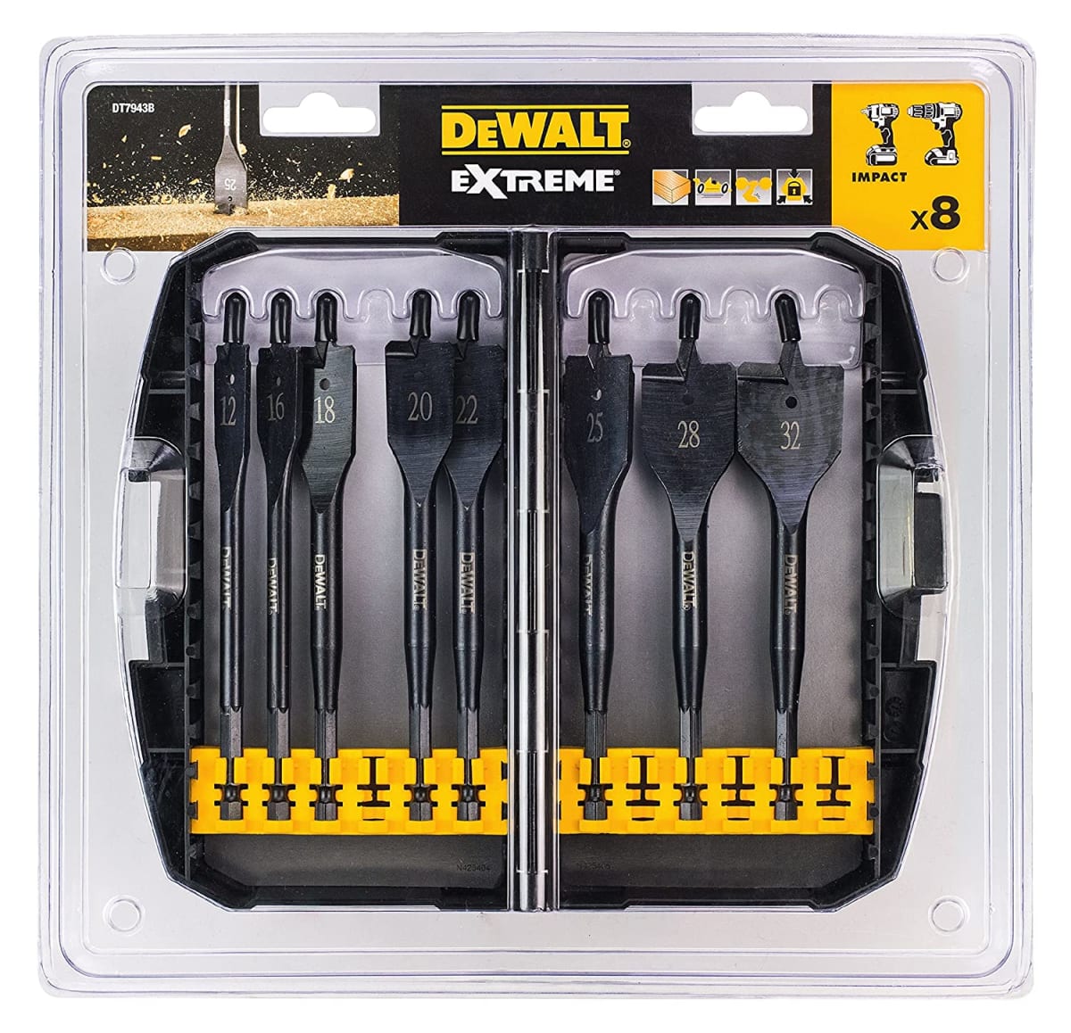 Set de 8 Brocas Planas para Madera Dewalt DT7943B-QZ DEWALT1