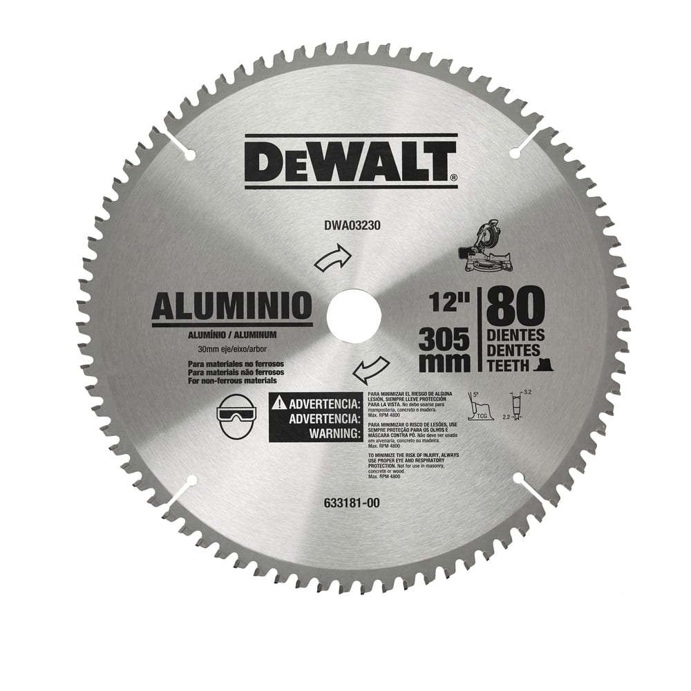 Disco para Aluminio de 12'' 80T - DEWALT DWA032302