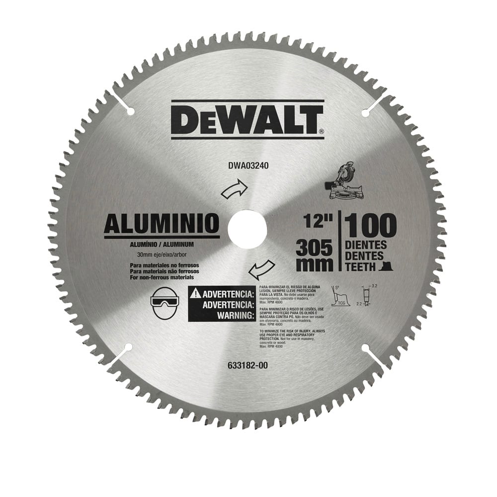 DISCO SIERRA PARA ALUMINIO 12'' X100 DIENTES DWA03240 DEWALT1
