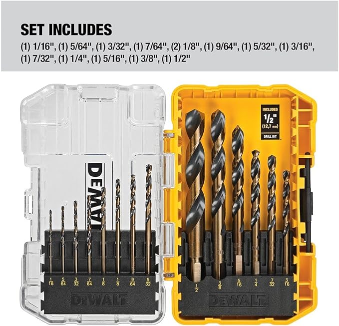 Juego de brocas, 14 piezas, punto dividido de 135 grados, para plástico, madera y metal1