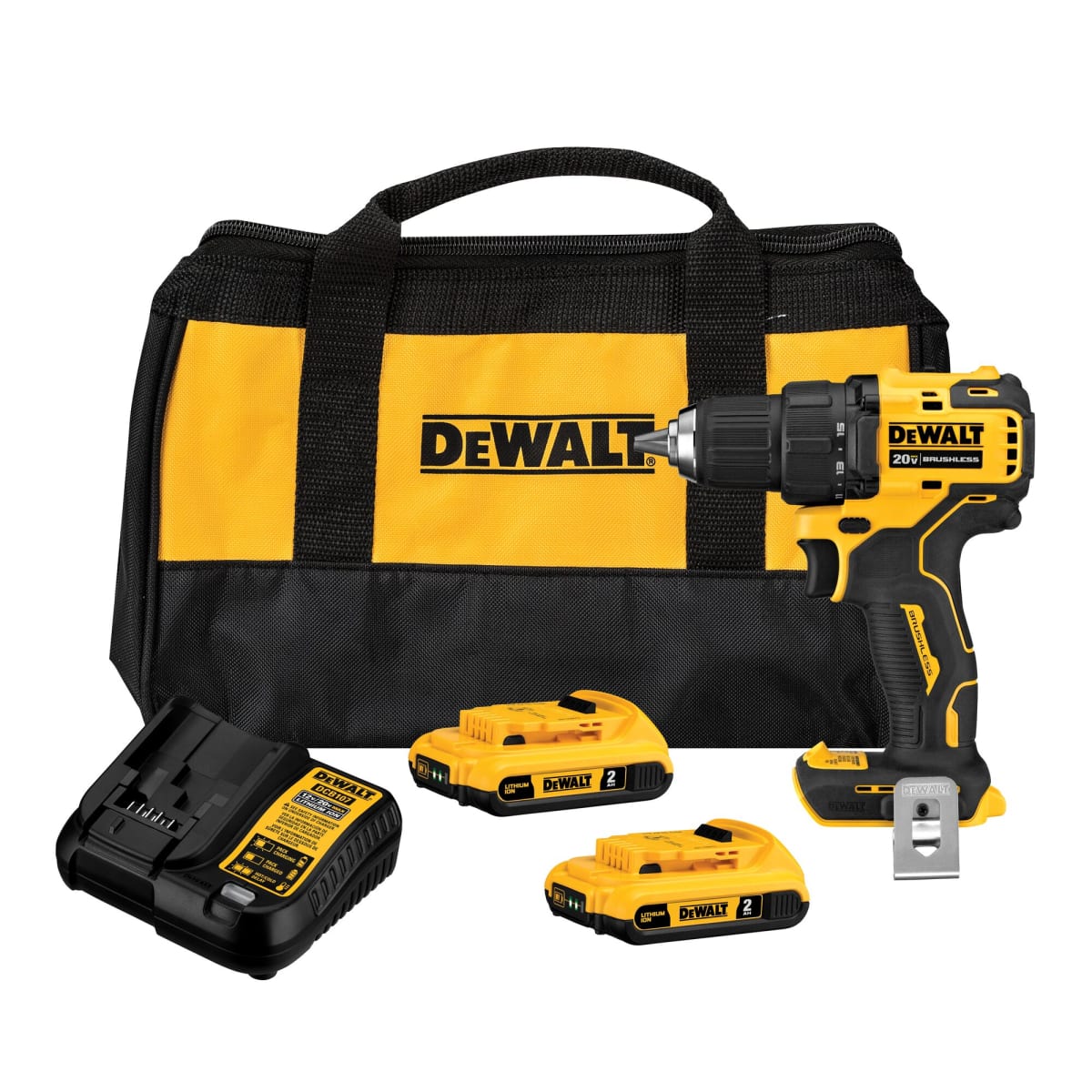 Kit Taladro DeWalt 20V Atomic 65Nm + 2 Baterías DCD708D2-B21