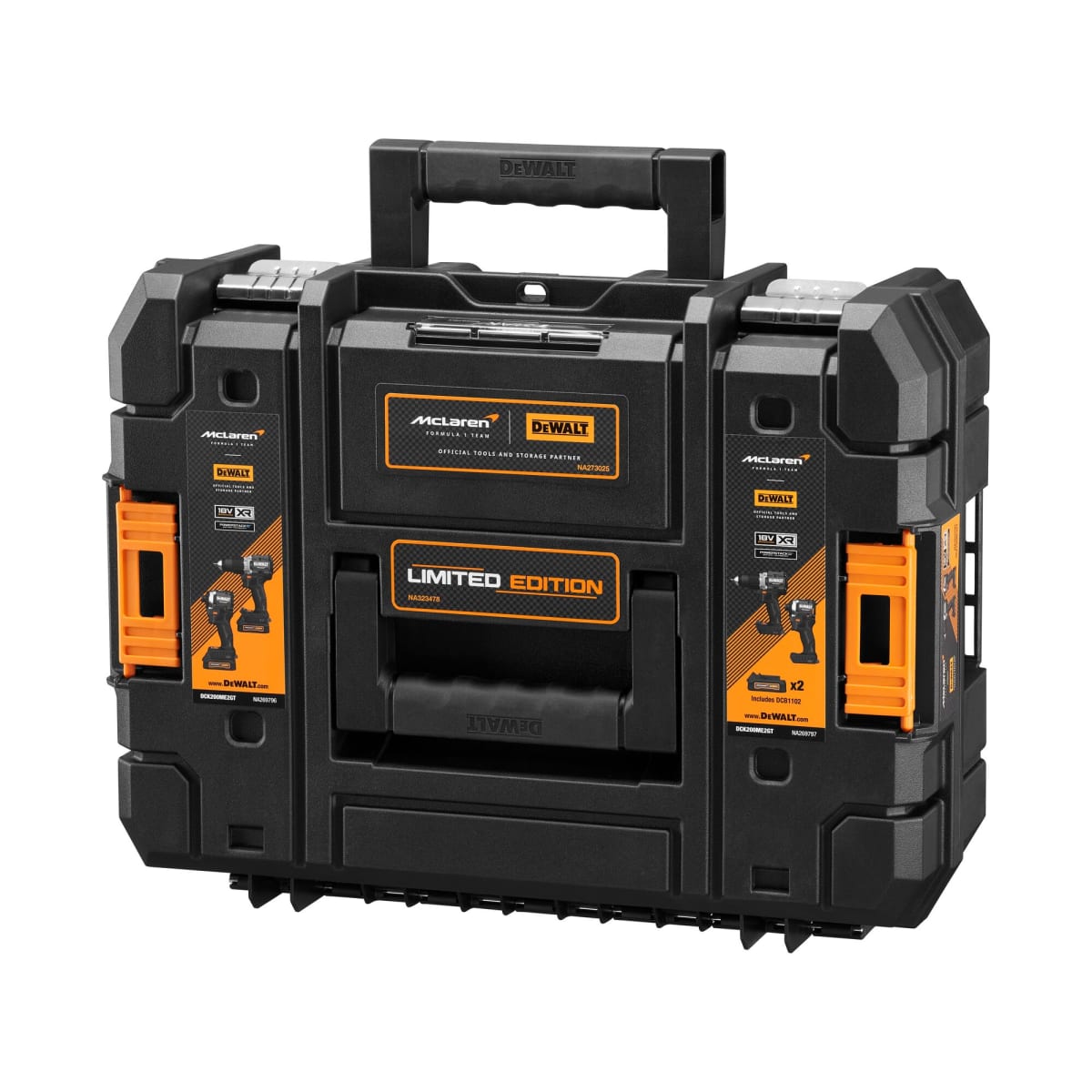 Kit McLaren Taladro/Atornillador 1/2'' + Atornillador de Impacto 1/4'' Bat y Carg Dewalt DCK200M2GT2