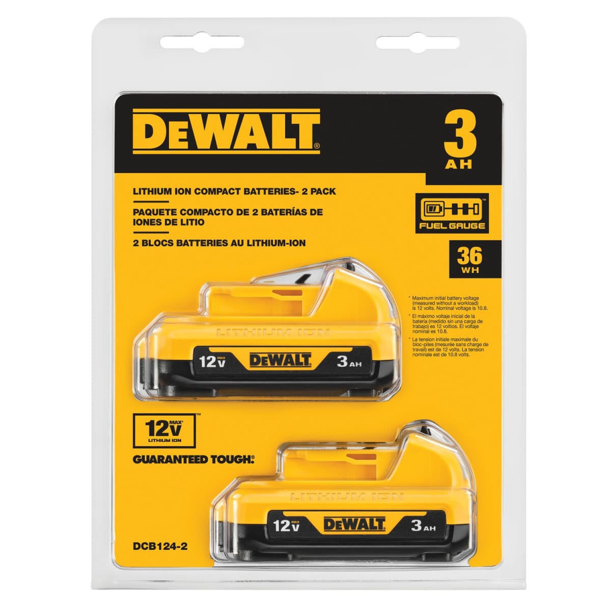 Set 2 Baterías ION-LI 12V Max 3.0 Ah Dewalt DCB124-26