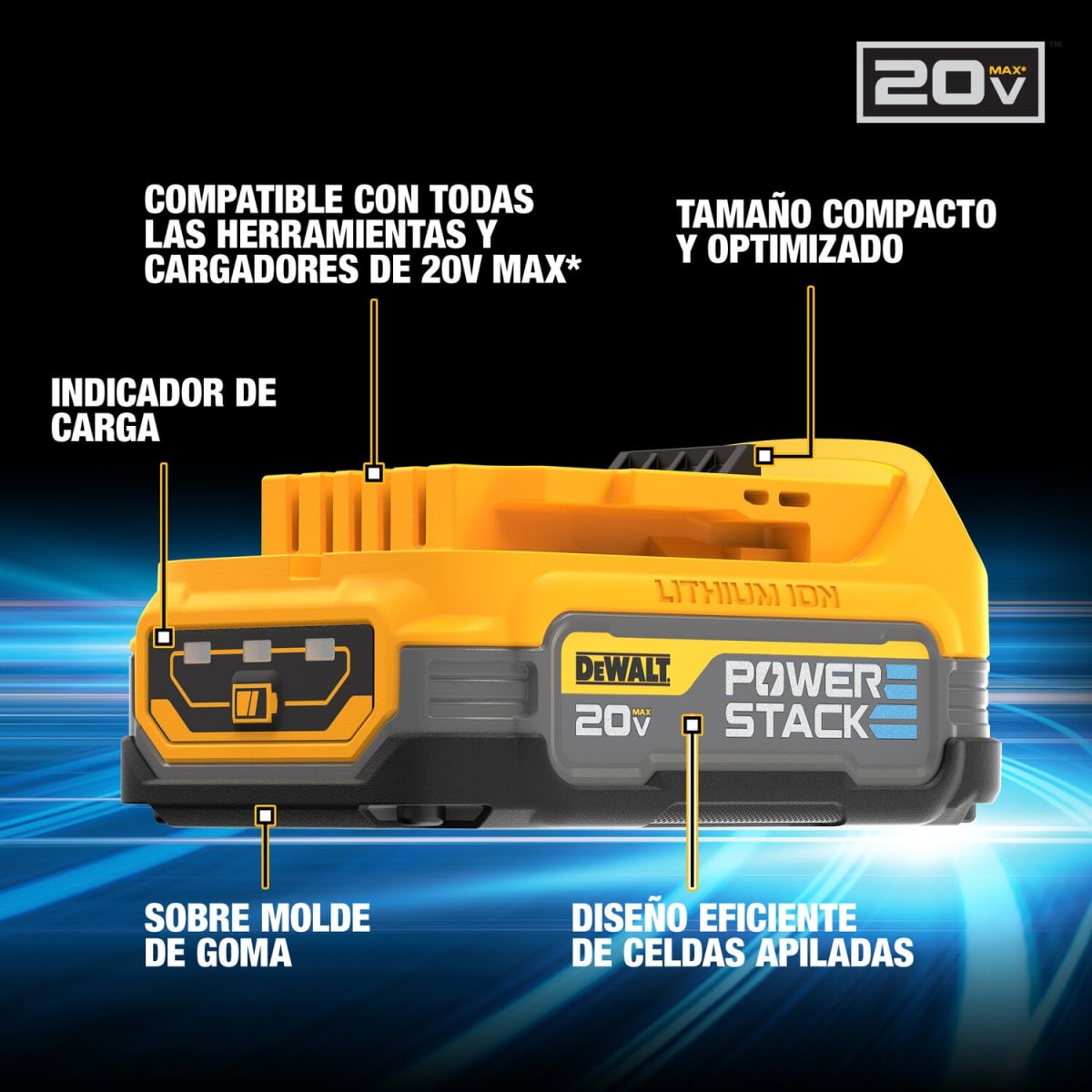Kit 2 Baterías 1.7Ah POWERSTACK + Cargador 12V/20V + Maletín Dewalt DCBP034E2-B26