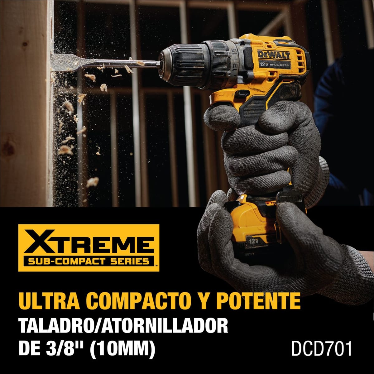 Kit Taladro/Atornillador Inalámbrico 3/8'' 12V XR Dewalt DCD701F2-B25