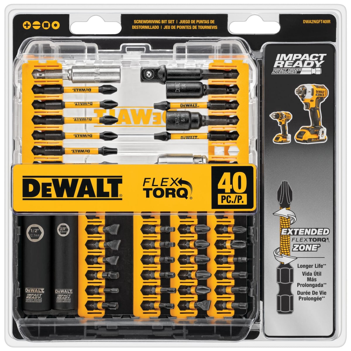 Set de 40 Piezas para Atornillador FlexTorq Dewalt DWA2NGFT40IR1