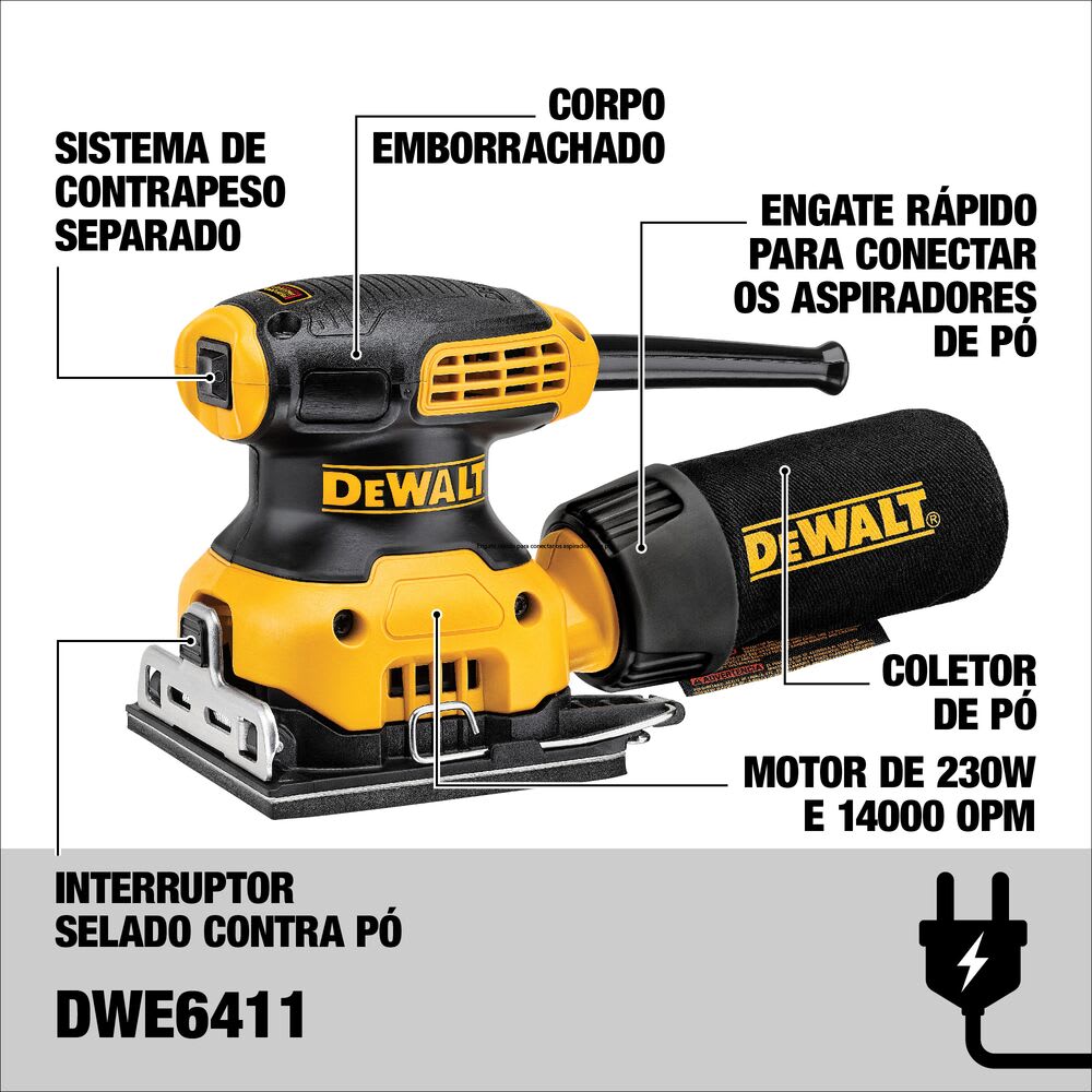 Lijadora de Palma DeWalt 1/4