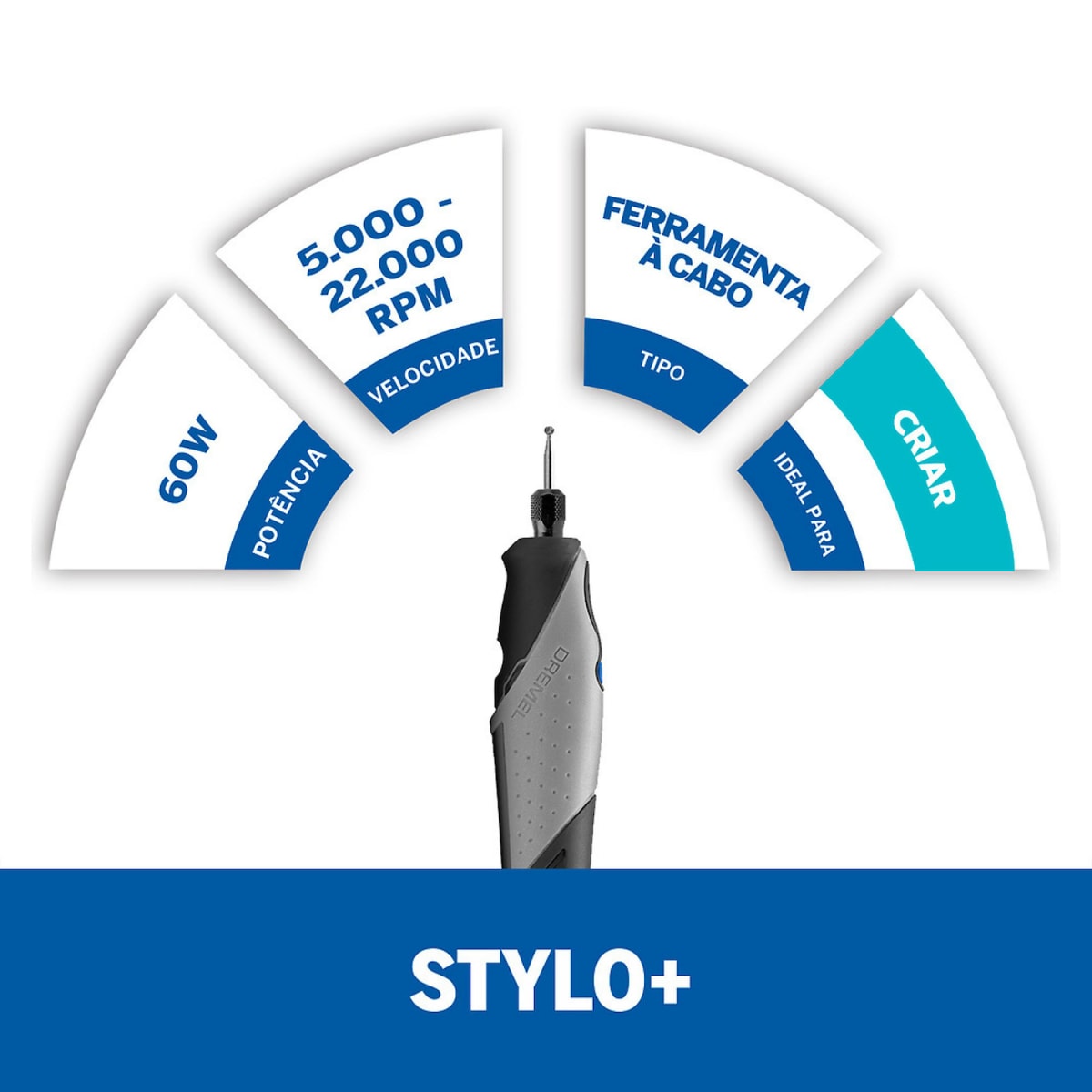 Multiherramienta Sytlo Rotative + 11 Accesorios Dremel F013.205.0NG3