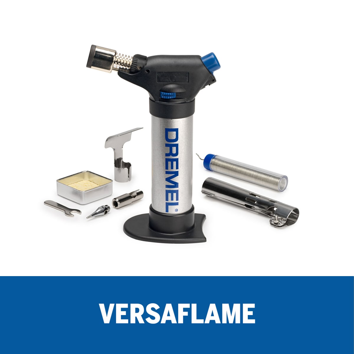 Soplete Soldador Versaflame Gas Butano con 4 Accs Dremel F013.220.0AA1