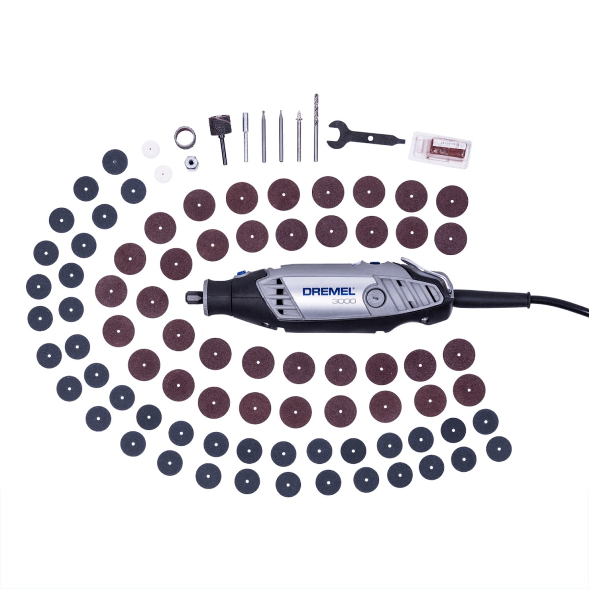 Minitorno 130W Dremel 3000 + Kit 82 Accesorios Dremel F013.300.0GB1