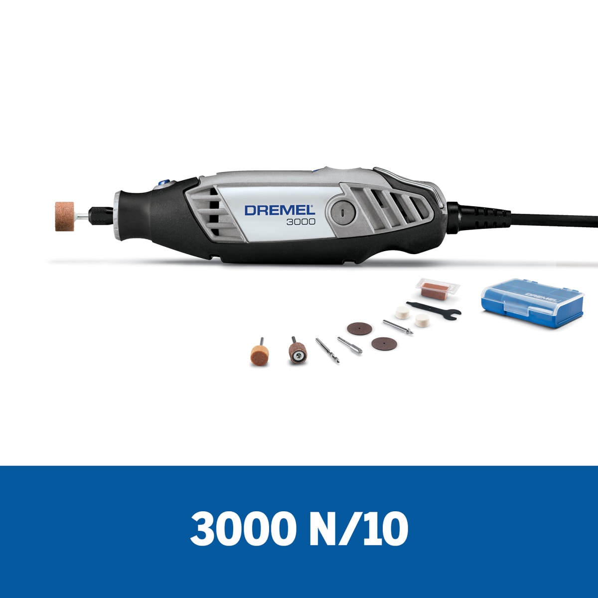 Minitorno 3000 90W + Set de 10 Accesorios Dremel 3000-N/10 F013.300.0PC1
