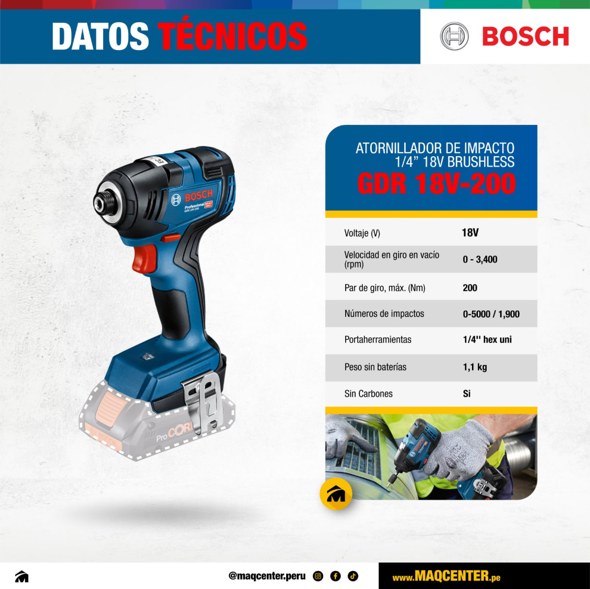 Kit Bosch GSB 185-LI + GDR 18V-200 + 2 Bat + Carg + Maleta - 0601.9J2.1E07
