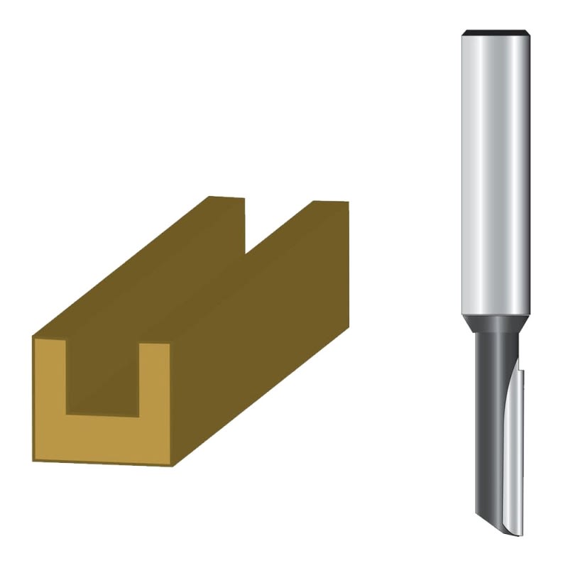 Fresa Recta para Ranuras 1/4