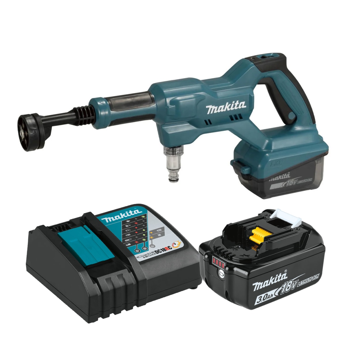 Hidrolavadora 18V LXT BL 24 Bar + Bateria 3.0 Ah + Cargador MAKITA - DHW180Z011