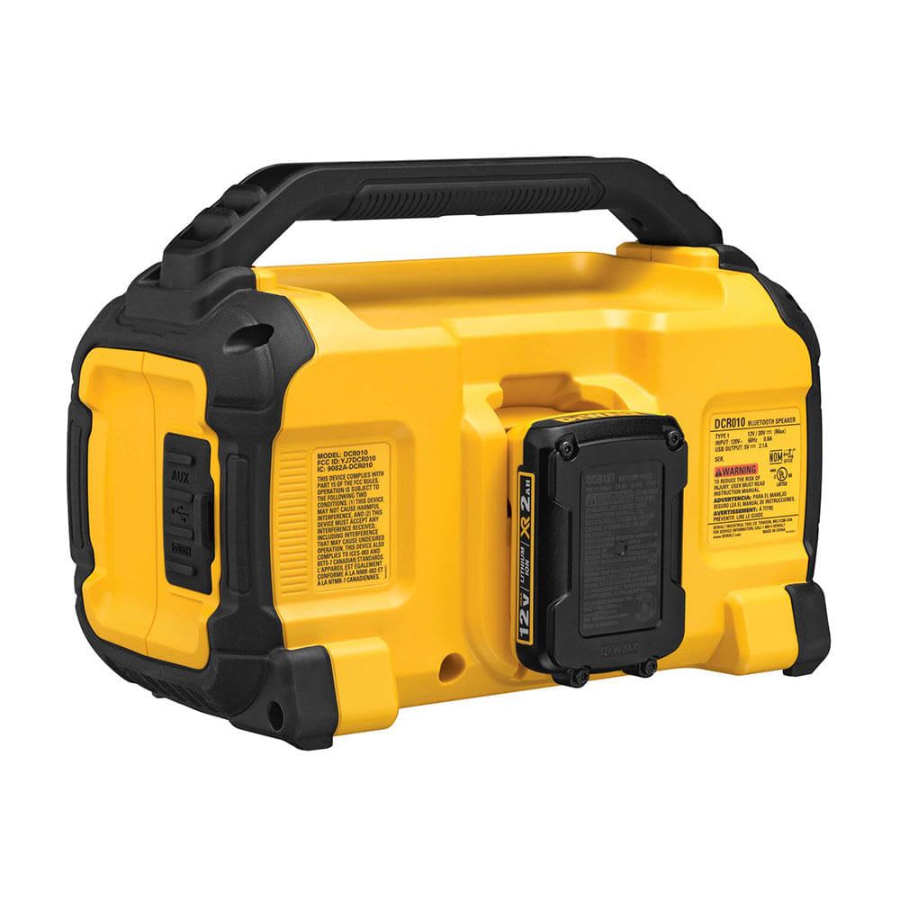 Parlante Bluetooth DeWalt 12V/20V MAX (Sin Batería) - DCR0103