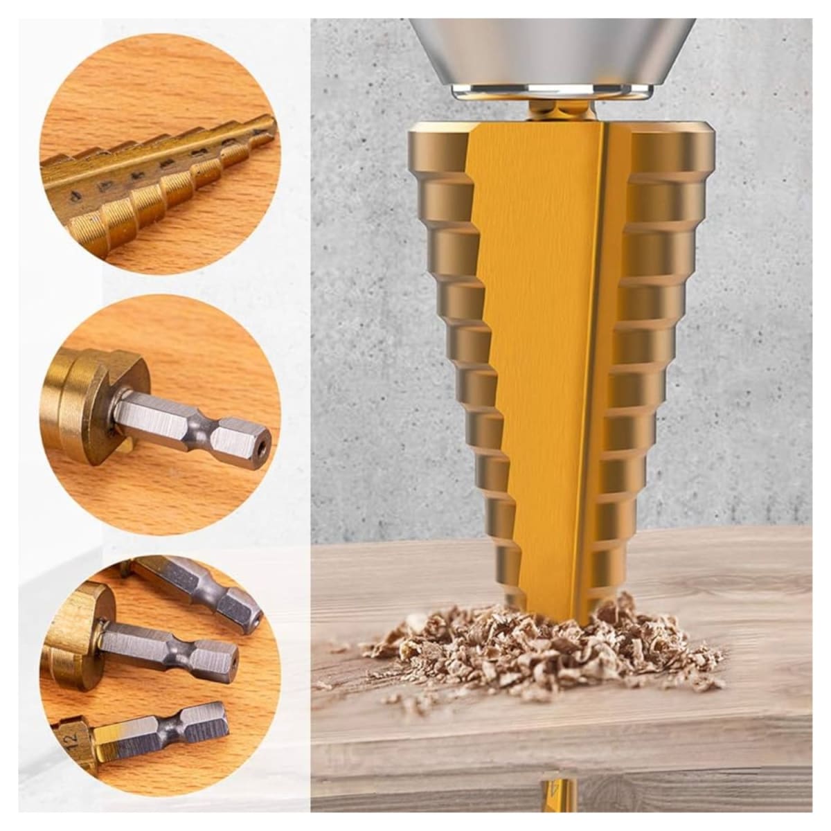 Set de Brocas Escalonadas Hex 1/4'' 5Pzas Total TACSD20514