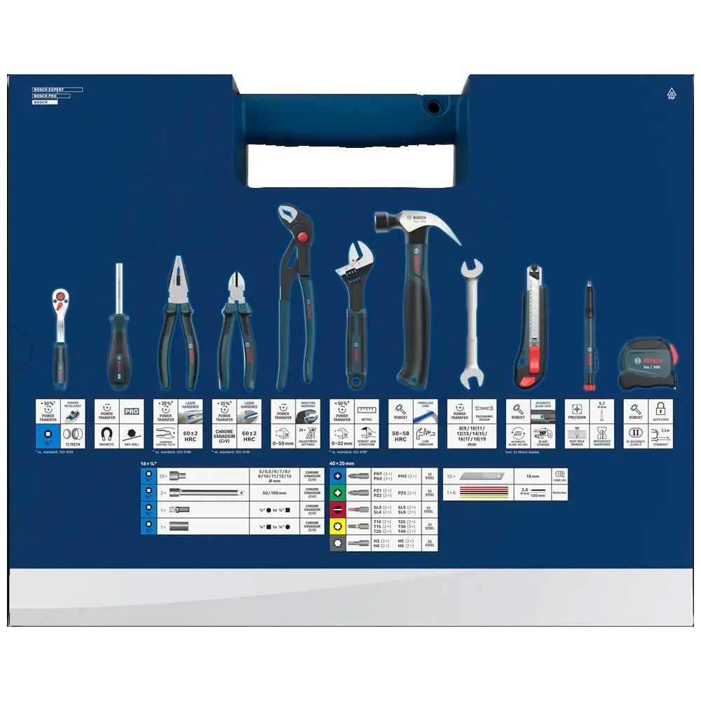 Set de Herramientas Manuales Bosch x 89 pz 1600.A03.AL23