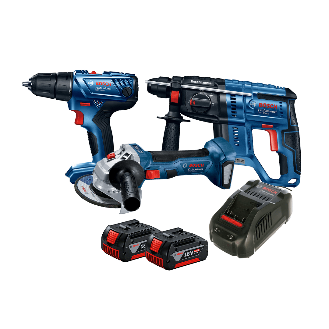 Combo Bosch GWS 180 + GBH 180 + GSR 180-LI - 0615.A00.26V1