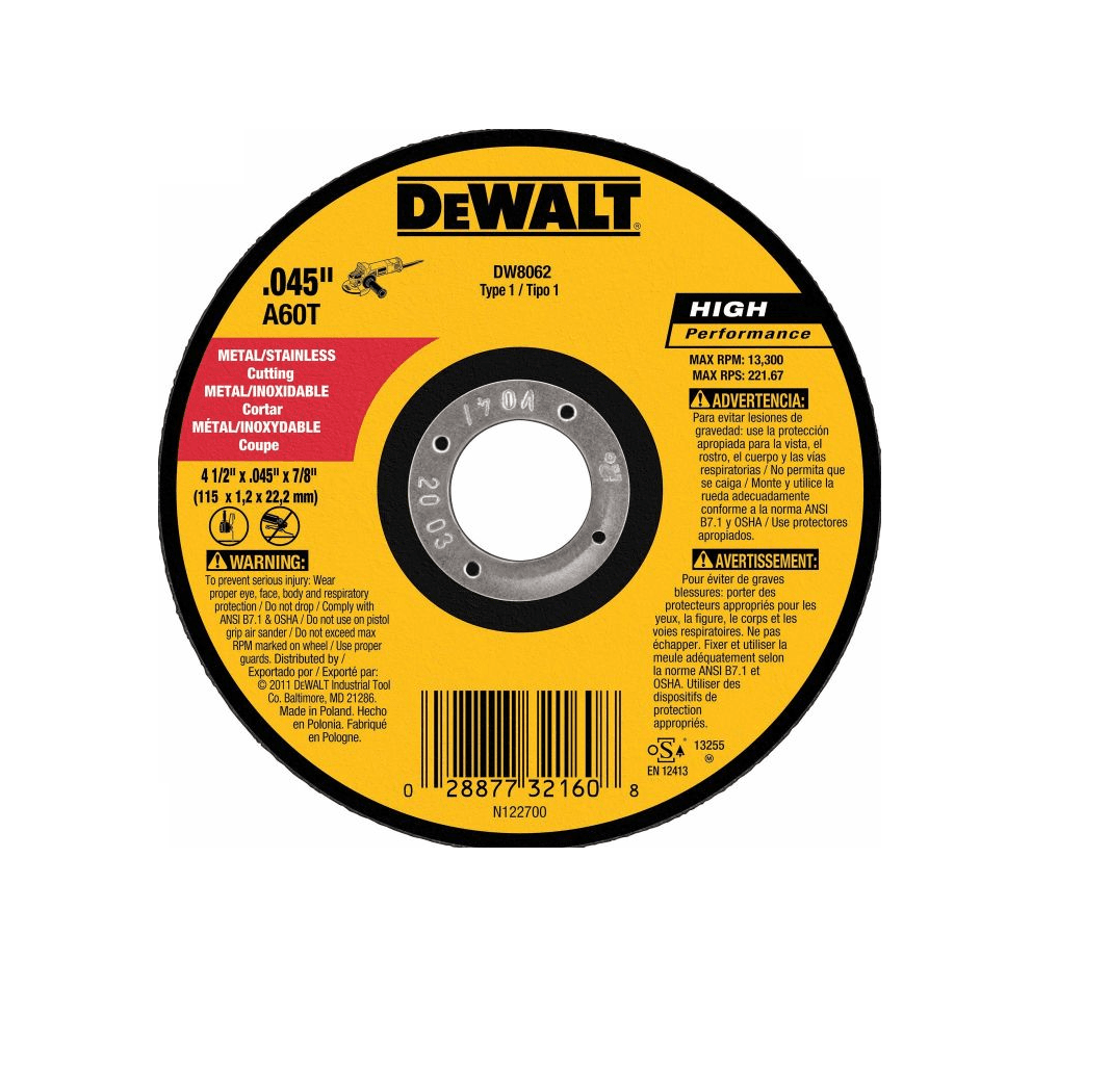 Disco Abrasivo HP/ Corte Metal-Inox 4.5