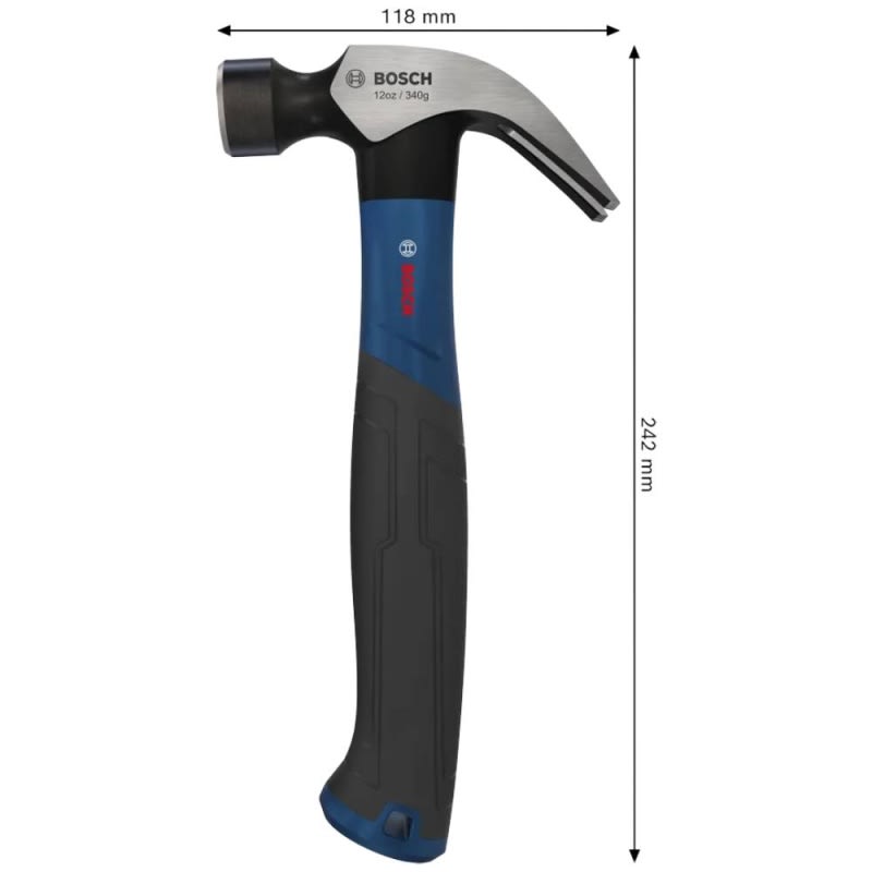 Martillo de Uña Curva 12 Oz Bosch 1600.A03.AK82