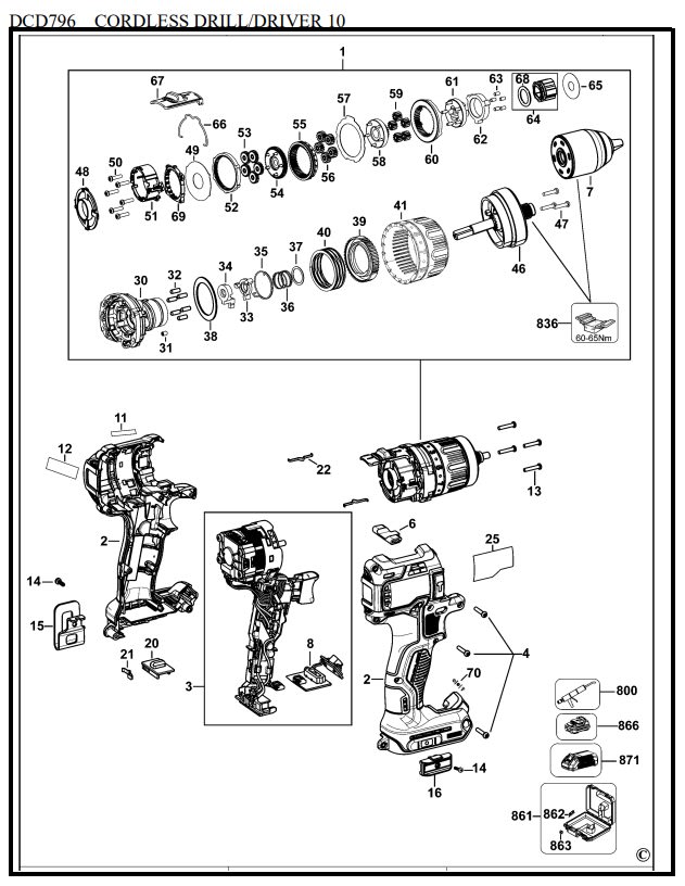 KIT TRANSMISION DCD796-T DEWALT - N438603 DEWALT (N438603)3